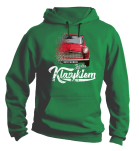 Zielona bluza męska z nadrukiem Mini Morris kangurek.