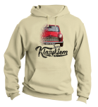 Beżowa bluza męska z nadrukiem Mini Morris kangurek.