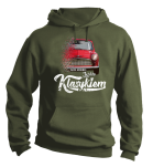 Khaki bluza męska z nadrukiem Mini Morris kangurek.