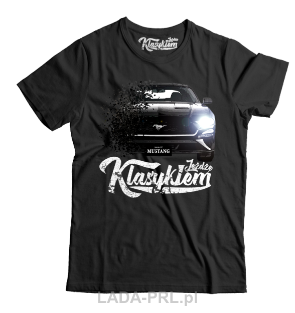 Czarny t-shirt męski FORD Mustang 2019.