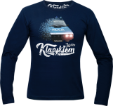 Granatowa t-shirt z długim rękawem z nadrukiem FSO Milicja Polonez