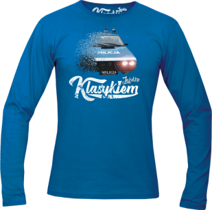 T-shirt bawełniany z długim rękawem FSO Milicja Polonez - "Jeżdżę Klasykiem"