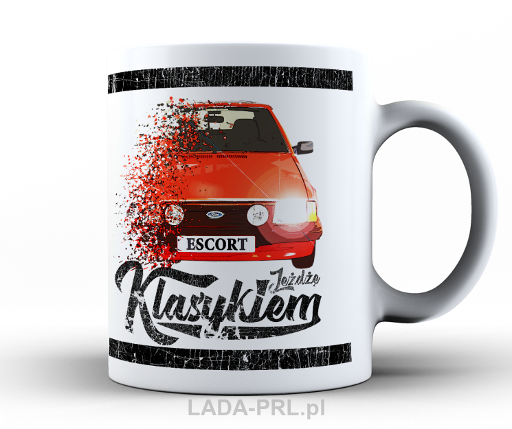 Duży kubek na prezent z samochodem FORD Escort.