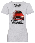 Melanżowy t-shirt damski z nadrukiem FORD Escort.