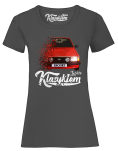Szary t-shirt damski z nadrukiem FORD Escort.