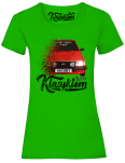 Jaskrawo zielony t-shirt damski z nadrukiem FORD Escort.