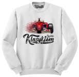 Biała bluza bez kaptura męska z nadrukiem Formuła 1 F1 Ferrari.