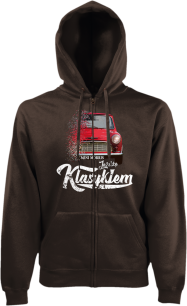 Bluza męska z kapturem rozpinana Mini Morris - "Jeżdżę Klasykiem"
