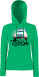 Bluza damska kaptur zielona nadruk fiat 126p