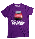 Fioletowy t-shirt męski FIAT Seicento.