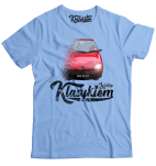 Błękitny t-shirt męski FIAT Seicento.