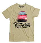 Beżowy t-shirt męski FIAT Seicento.